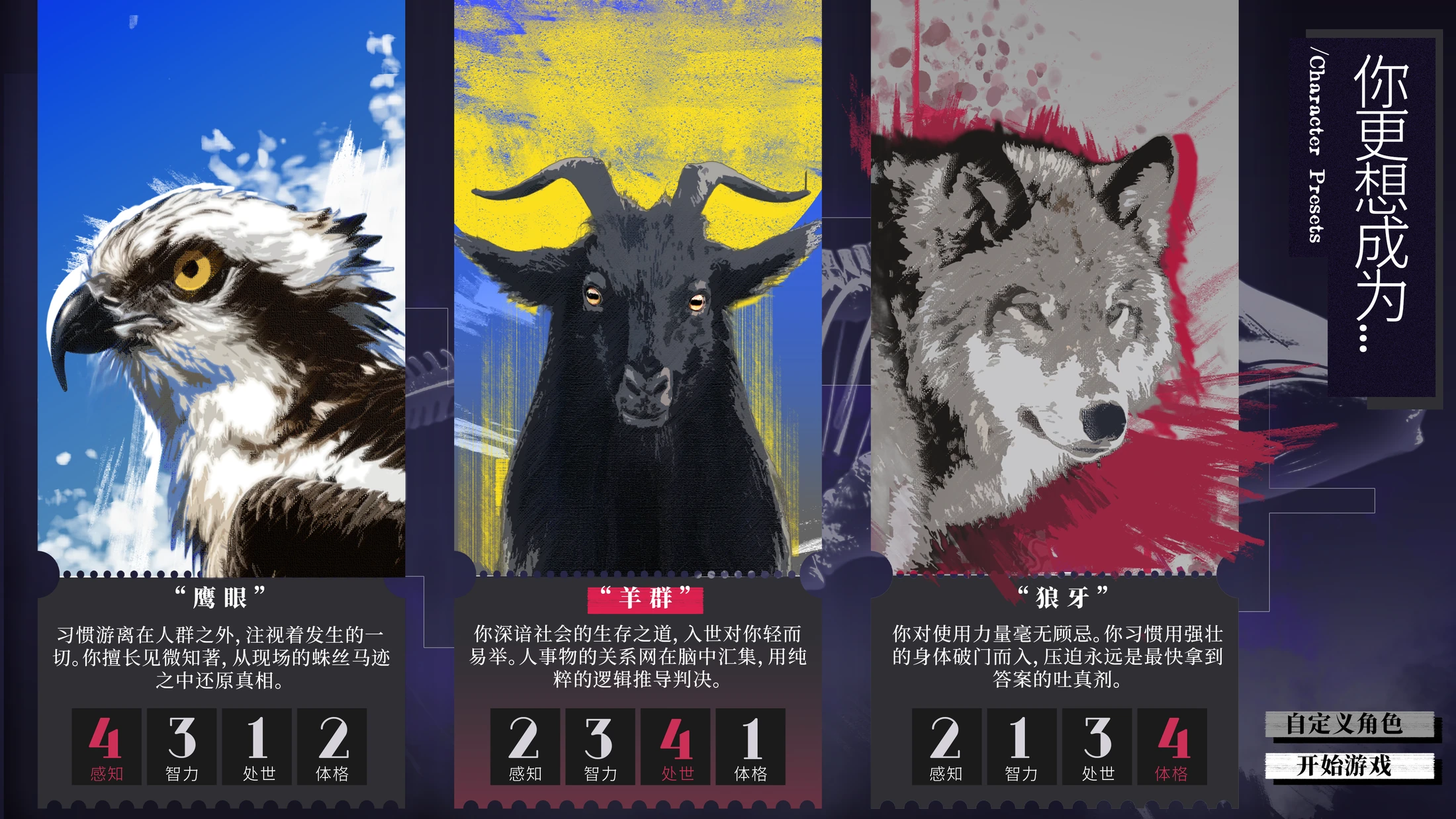 不夜城游神 — 角色预设